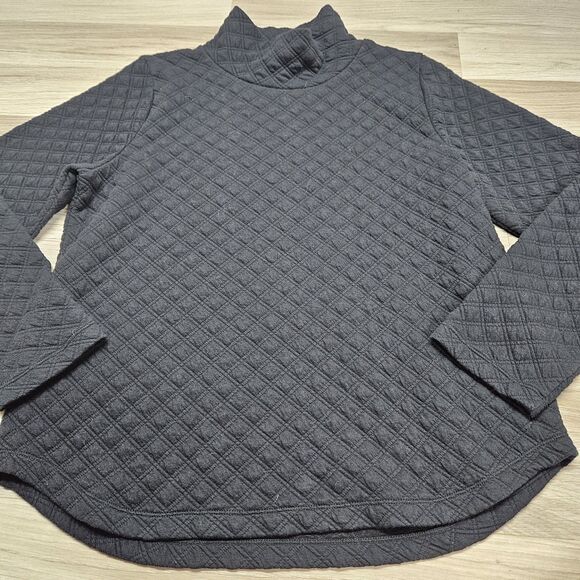 J. Crew Womens Black Quilted Turtleneck Sweater Medium - Picture 2 of 6